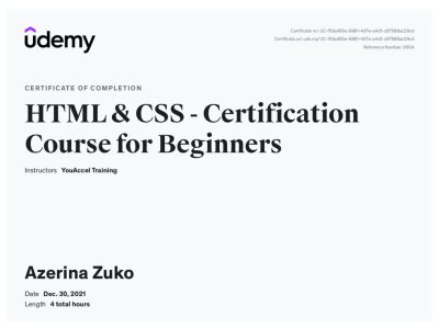 certificateHTMLandCSS